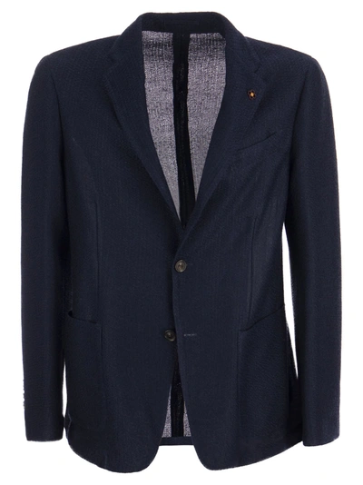 Lardini Balzer In Deconstructed Cotton Linen In Blue