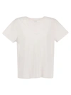 Majestic Crew Neck T Shirt In Linen And Short Sleeve