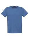 MAJESTIC MAJESTIC CREW NECK T SHIRT IN LYOCELL AND COTTON
