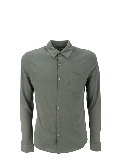 Majestic Deluxe Cotton Long Sleeve Shirt In Grey