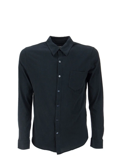 Majestic Deluxe Cotton Long Sleeve Shirt In Marine