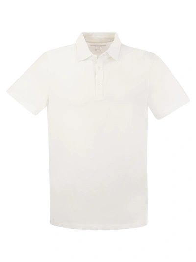 Majestic Filatures Short-sleeved Polo Shirt In Lyocell And Cotton In White