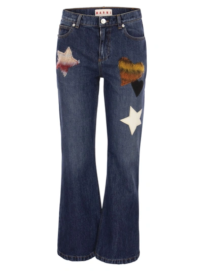 Marni High-rise Cropped Jeans In Blue