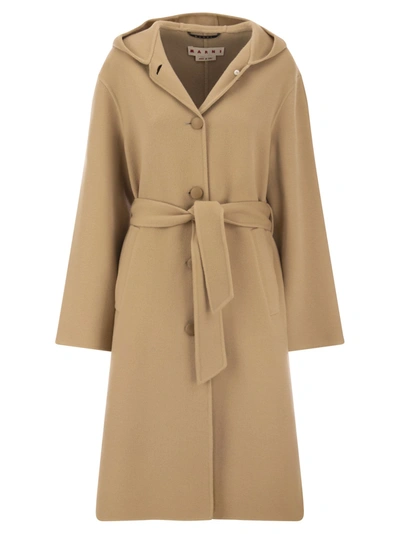 Marni Duon - Hooded Coat In Beige