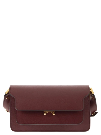 Marni Trunk Leather Bag In Bordeaux