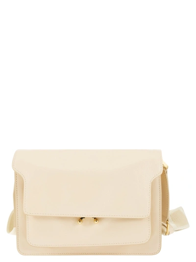 Marni Trunk Soft Medium Shoulder Bag In Blanc