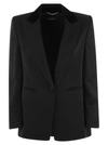 Max Mara Single-breasted Envers Satin Jacket In Black