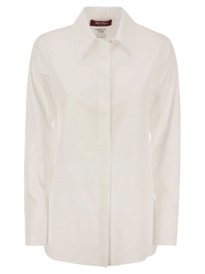 Max Mara Lapel Long-sleeved Shirt In White