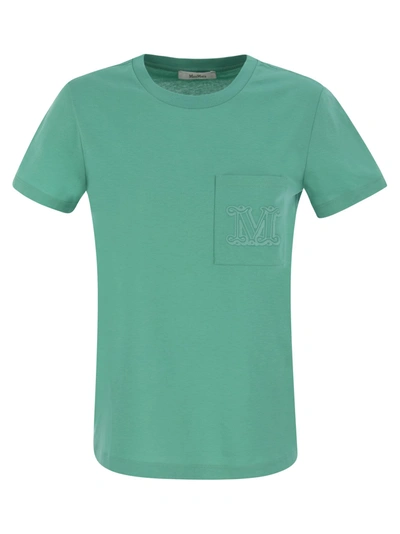 Max Mara Valido - T-shirt With Pocket In Water Green