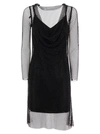 Max Mara Vezzo Short Embroidered Mesh Dress With Crystal In Black
