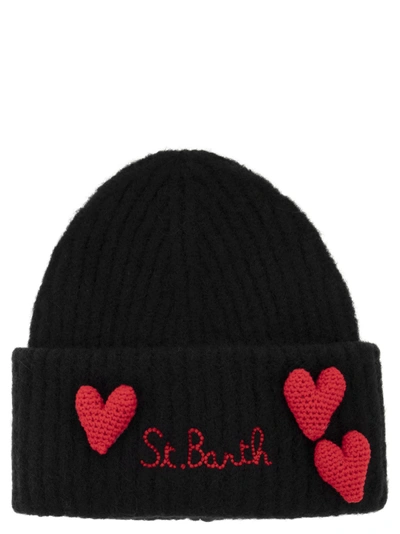 Mc2 Saint Barth Alpaca And Wool Blend Cap In Black