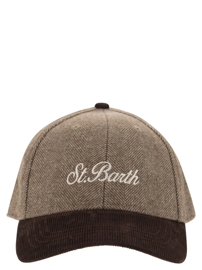 Mc2 Saint Barth Logo Embroidered Baseball Cap In Beige