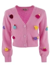 Mc2 Saint Barth Woman Brushed Cropped Cardigan With Puff Sleeves