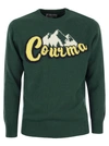 Mc2 Saint Barth Man Crewneck Sweater With Courma Mountains Jacquard