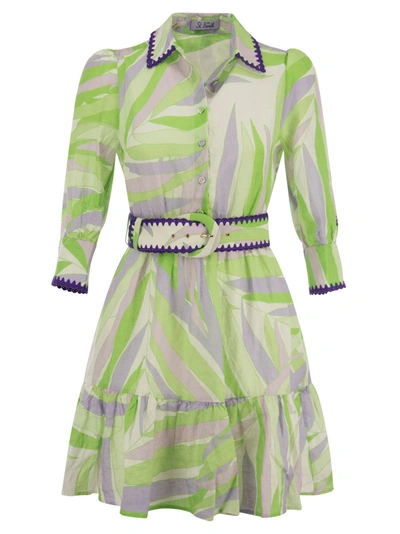 Mc2 Saint Barth Daisi - Linen Short Dress In Green