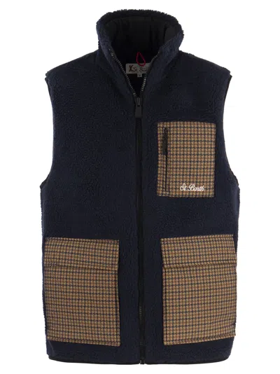 Mc2 Saint Barth Sherpa Waistcoat With Patch Pockets In Blue