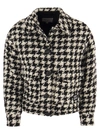 Mc2 Saint Barth Woman Cropped Overshirt With Pied De Poul Print