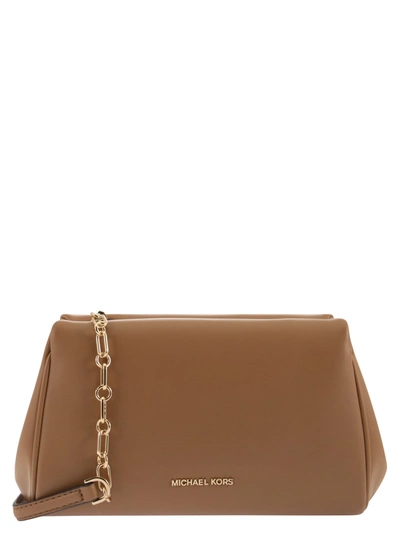 Michael Kors Belle Leather Crossbody Bag In Brown