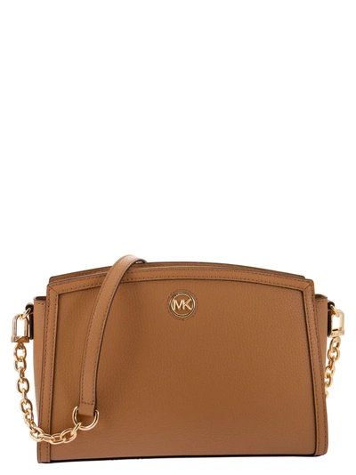 Michael Kors Chantal Shoulder Bag With Logo In 棕色