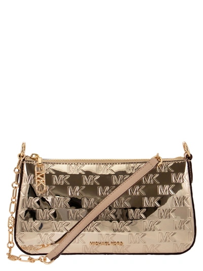 Michael Kors Clutch Bag With Logo In Gold