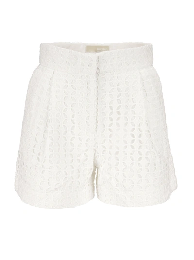 Michael Kors Geometric Embroidery Shorts In White