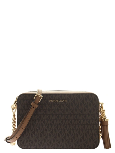 Michael Kors Ginny - Medium Logo Crossbody Bag In Brown