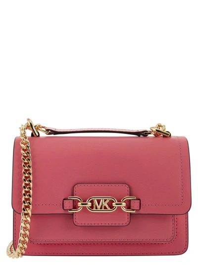 Michael Kors Heather Extra Small Leather Shoulder Bag In Pink
