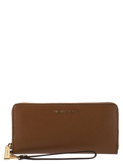 Michael Kors Jet Set - Grained Leather Wallet In Brown