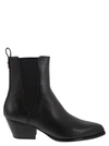 MICHAEL KORS MICHAEL KORS KINLEE LEATHER AND STRETCH KNIT ANKLE BOOT