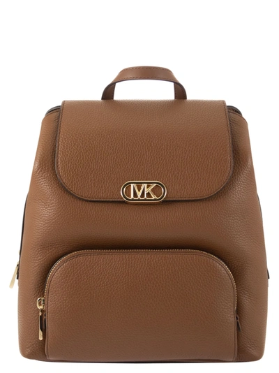 Michael Kors Kensington - Grained Leather Backpack In Marron
