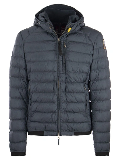 Parajumpers Coleman - Short Down Jacket With Hood In Avio