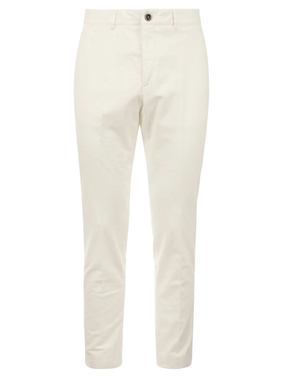 Peserico Velvet Chino Trousers In Snow