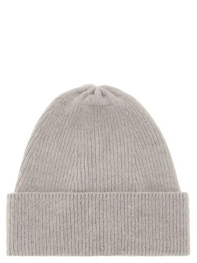 Peserico Virgin Wool And Alpaca Beanie In Light Grey