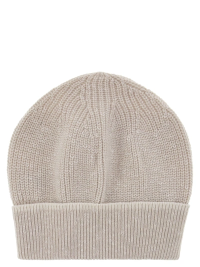 Peserico Wool And Cashmere Cap In Beige