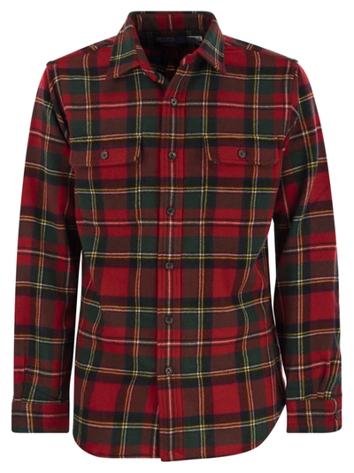 Polo Ralph Lauren Checked Wool Shirt In Red