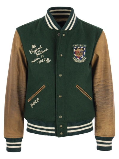 Polo Ralph Lauren Varsity Bomber Jacket In Hunt Club Green