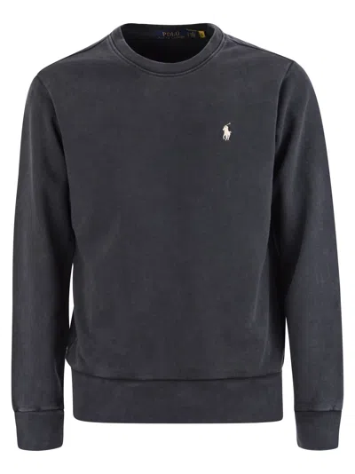 Polo Ralph Lauren Cotton Loopback Sweatshirt In Black