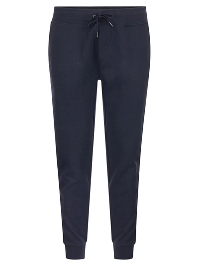 Polo Ralph Lauren Double-knit Jogging Trousers In Navy Blue