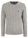 Polo Ralph Lauren Cable Knit Knitted Sweatshirt In Grey