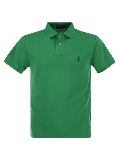 Polo Ralph Lauren Slim-fit Pique Polo Shirt In Green