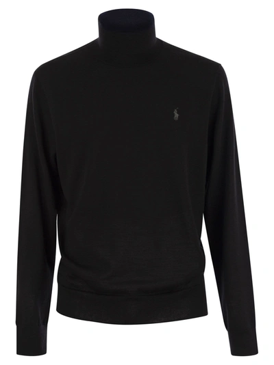 Polo Ralph Lauren Wool Turtleneck Sweater In Black
