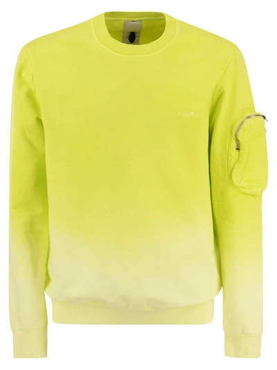 Premiata Crew-neck Sweatshirt With Logo In Lime
