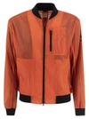 Premiata Lightweight Nylon Bomber Jacket In Orange