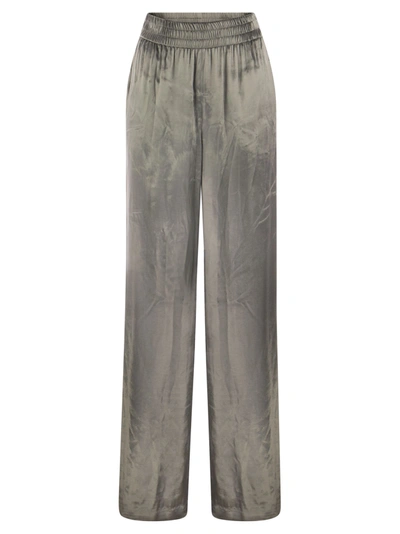 Red Valentino Liquid Velvet Trousers In Grey