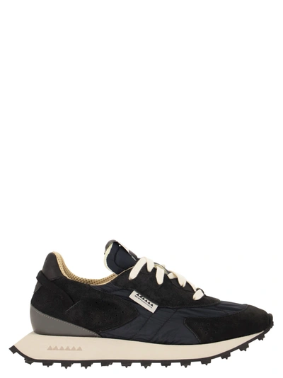 Run Of Kripto M - Suede And Nylon Trainers In Blue