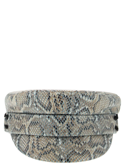 Ruslan Baginskiy Baker Boy - Snake Pattern Cap In Blue