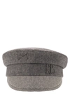 Ruslan Baginskiy Structured Grey Baker Boy Hat With Embellished Emblem