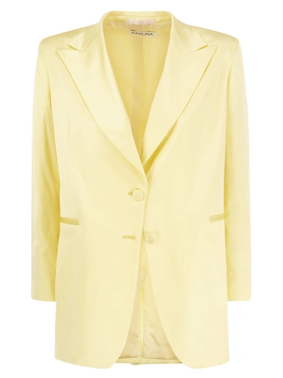 Saulina Agnese - Two-button Viscose Blend Blazer In Yellow