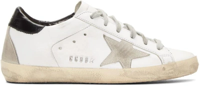Golden Goose Superstar Distressed Leather And Suede Sneakers In White