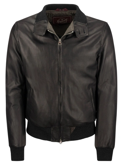 Stewart Etere-slim - Genuine Lambskin Leather Jacket In Brown